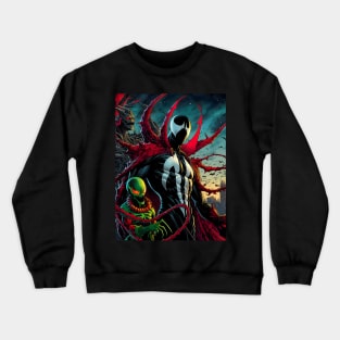 Embrace Darkness with Spawn: Legendary Art and Hellspawn Designs Await! Crewneck Sweatshirt